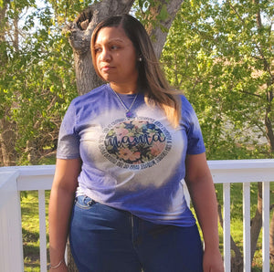 Mama Bleached Tee Blue Sz L ONLY-$23