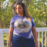 Mama Bleached Tee Blue Sz L ONLY-$23