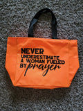 "Prayer" 2 Side Pocket Zipper Tote/Multiple colors -$22